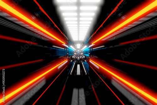 Wallpaper Mural 3D Rendered Illustration, visualisation of a science fiction spaceship, gangway Torontodigital.ca