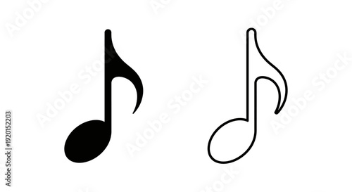 Musical notes icon set, minimalist music symbols, vector illustration Vector