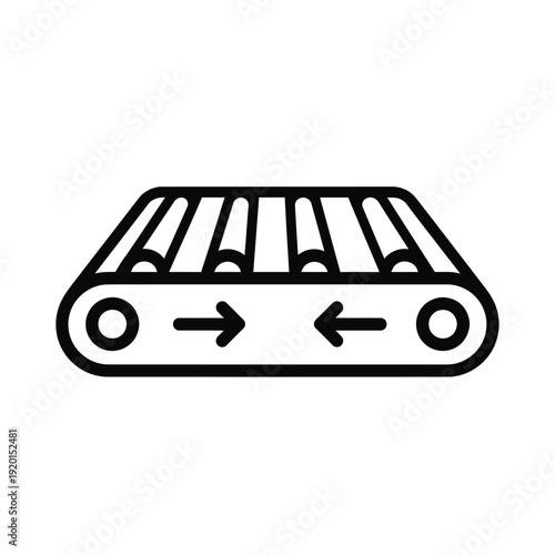 Conveyor Belt Icon with Arrows
