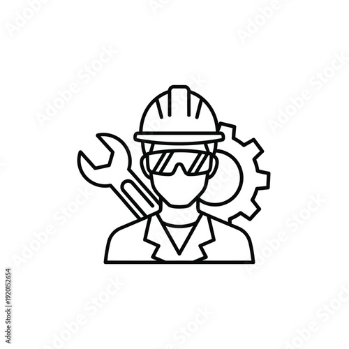 Skilled Industrial Worker with Tools and Gear