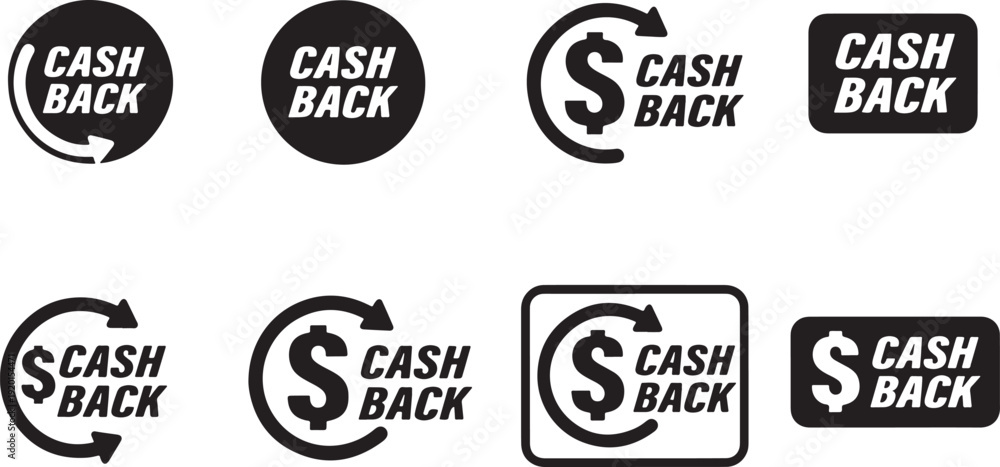 Obraz premium Cash Back Money Return Vector Icon Set