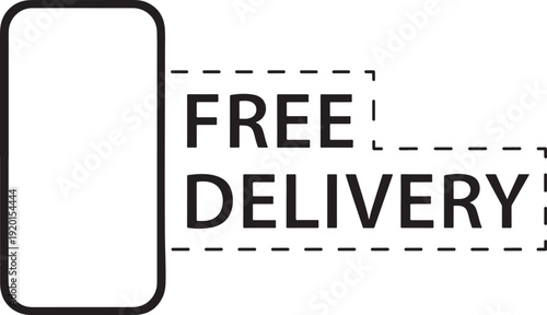 Free Delivery Smartphone Shipping Vector Illustration