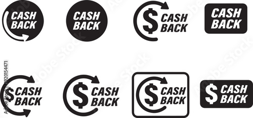 Cash Back Money Return Vector Icon Set