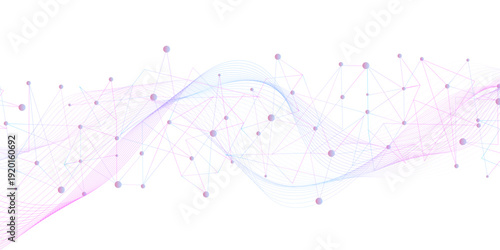Abstract tech network connection dots. Digital technology and big data analysis background. .Global network connection banner design template. Internet connection network high digital technology 
