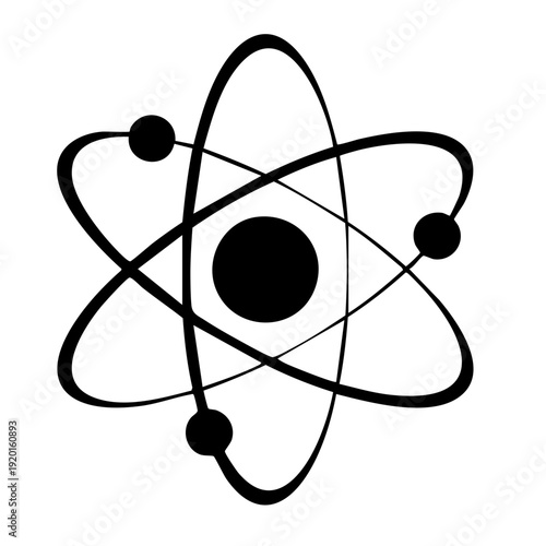 Atomic Structure Icon, Electron Orbit, Science Symbol, Simple Design