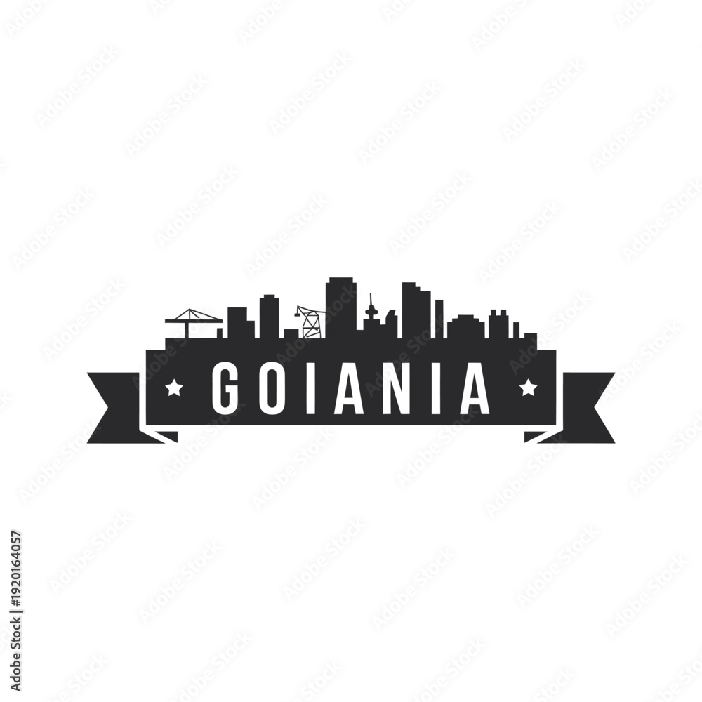 Fototapeta premium A stylized black and white silhouette of the goiania cityscape
