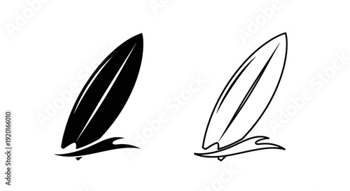 Surfboard illustration, surfboard drawing, surfboard sketch, surfboard art, surfboard design Vector