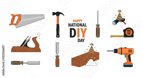 Colorful jester hat emerges from open cardboard box on april fools' day with confetti