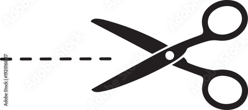 Set hair cut scissor icon. Scissors vector design element or logo template. Black and white silhouette isolated.