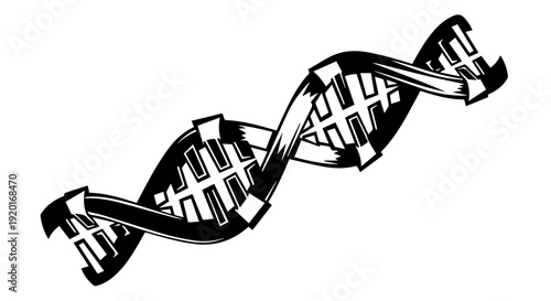 DNA helix outline icon collection. Includes double helix, gene, biology, genetics, chromosome, molecule, research, biotechnology, and medical science symbols. Created in minimal line style with