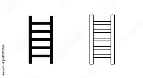 Minimalist ladder designs, simple ladder illustrations, modern ladder sketches Vector