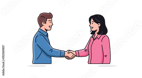 Business Partnership Handshake Illustration