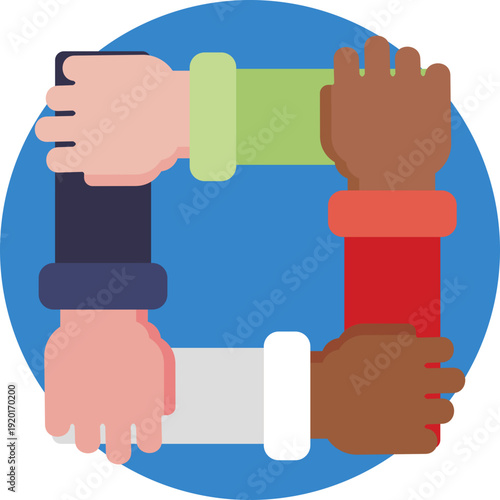 Symbolizes cooperation, solidarity, and mutual support in the fight for civil rights and social harmony.