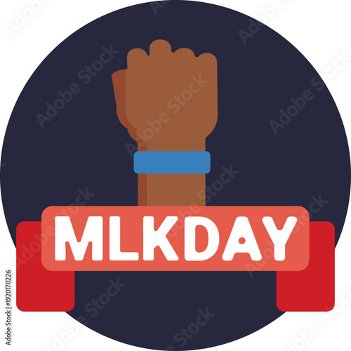 The raised fist represents collective strength, solidarity, and the power of people standing together for justice.