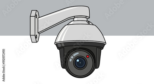 Security camera mounted on wall capturing surveillance footage
