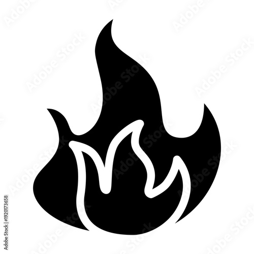 Flame Vector Glyph Icon Design