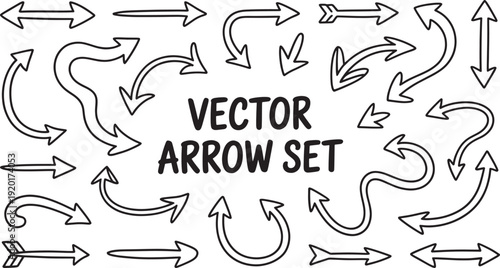 Arrow set with various directions arrows navigation pointers