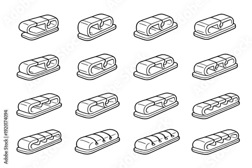Lightweight anchor vector clip adhesive unit minimalist icons icon tidy functional cable