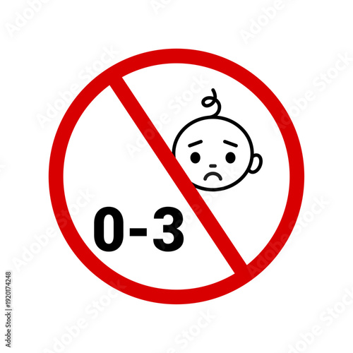 Prohibited symbol for children under three years old