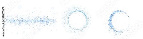 Εκτύπωση καμβά Three light blue particle effect elements