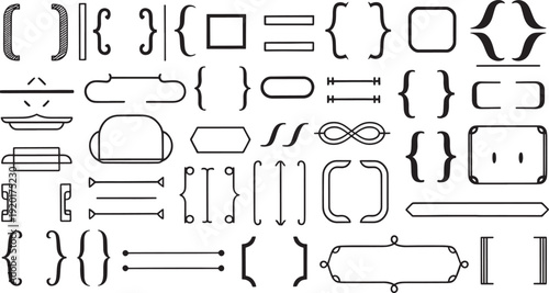 Black and symbols shapes lines curves