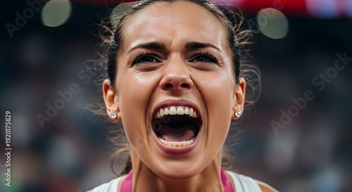 Athlete Shouting with Intense Emotion