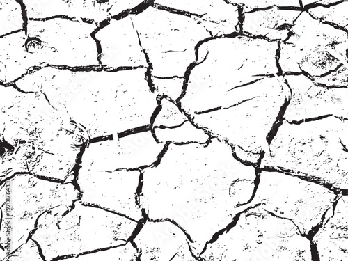 Cracked and dry earth surface showcasing parched ground patterns under sunlight