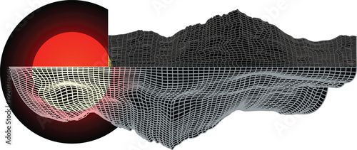 Abstract art wireframe background Modern science or technology art elements Surface illustration Vector