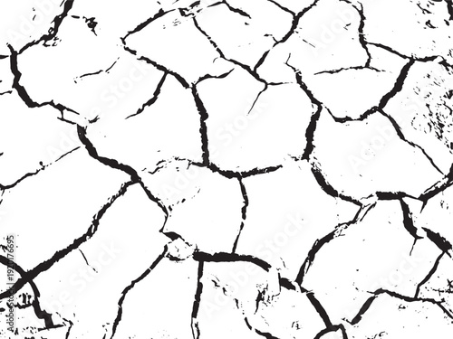 Cracked and dry surface resembling parched earth or desert terrain under monochrome lighting