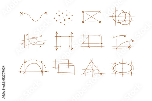 Marks cues hints generation vector simple construction dots freehand icon points image