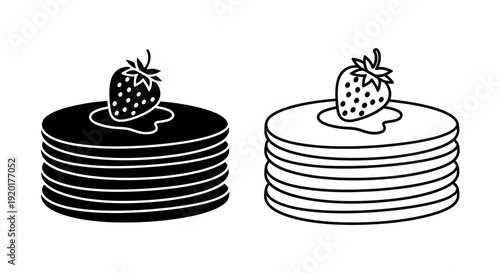 Strawberry shortcake illustration, delicious dessert, sweet treat, cute drawing, food art Vector