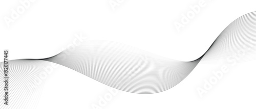 Abstract wave element for design. Digital frequency track equaliser. Twisted curve lines with blend effect. Curved wavy line, smooth stripe. Vector illustration.