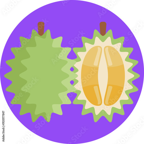 Durian – A large tropical fruit known for its strong smell and rich, creamy texture, often called the “king of fruits” in Thailand.