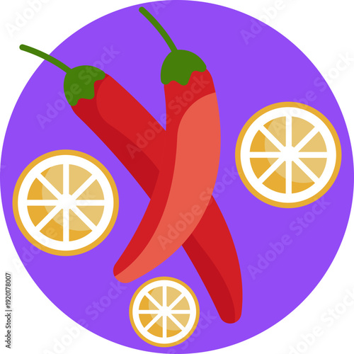 Spice Level Indicator – Represents the heat or spiciness of Thai dishes, commonly used to show how spicy a meal is.