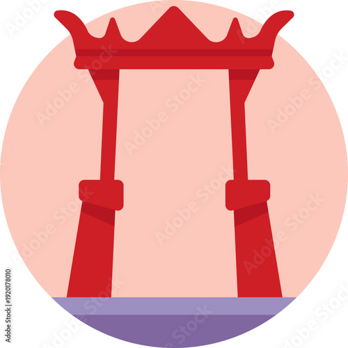 The Giant Swing is a historic red landmark in Bangkok, originally used in traditional Brahmin ceremonies.