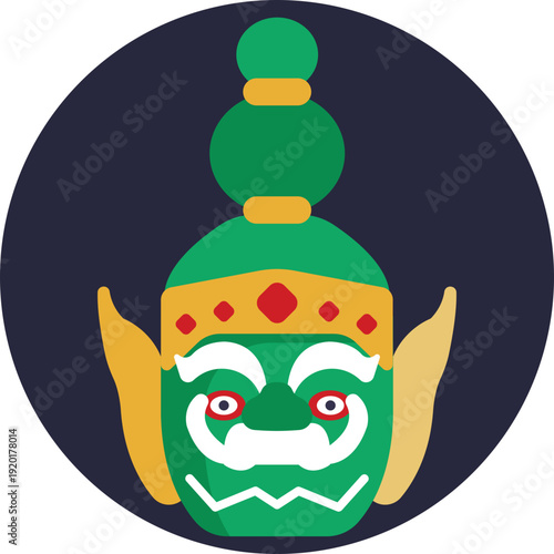 Yak Statue – A colorful, decorative giant figure inspired by characters from the Thai epic Ramakien, symbolizing strength, protection, and loyalty.