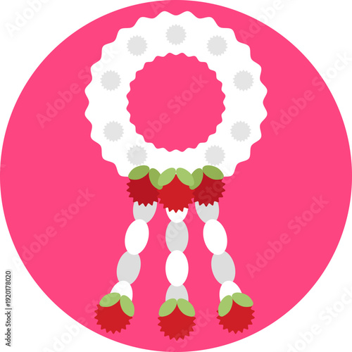 Phuang Malai is a traditional Thai floral garland made from fresh flowers, often used as an offering or a symbol of respect and good fortune.