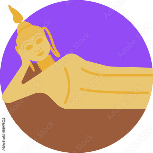 An icon depicting a traditional Thai Buddha statue, often associated with temples, meditation, and cultural landmarks.