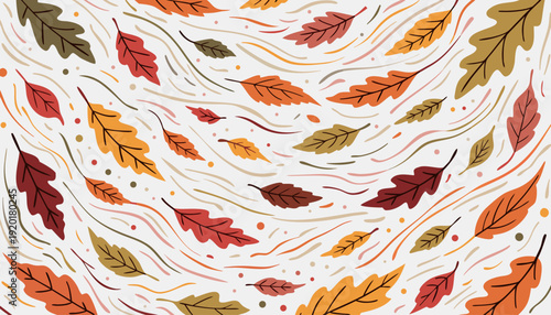 Soft autumn leaves background with rich seasonal colors and natural depth, creating a cozy fall atmosphere suitable for wallpapers, banners, and seasonal decorative designs.