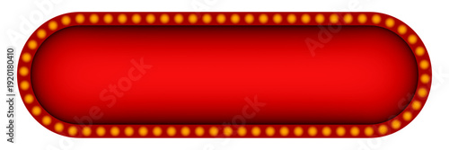 Minimalist Red Neon Style Signboard with Decorative Border Lights and Copy Space for Grand Opening, Flash Sale, and Event Announcement Banners