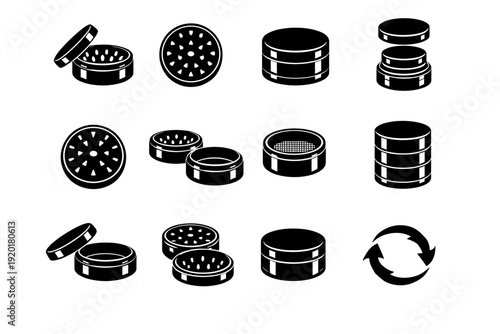 Simple screen internal image state generation direction grinder vector icon side diagram