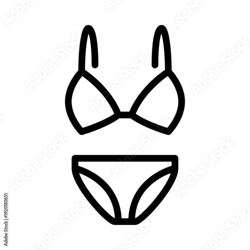 Bikini outline icon. Bikini line illustration.