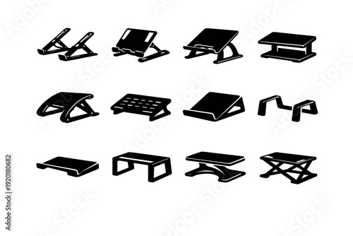 Minimalist design vector holder simple stable icon stand image laptop platform generation