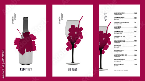 Minimalist banner with wine elements. For a clean, minimalist, and elegant design.