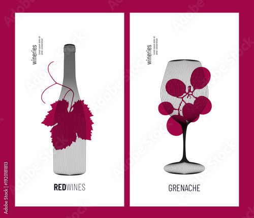 Minimalist banner with wine elements. For a clean, minimalist, and elegant design.
