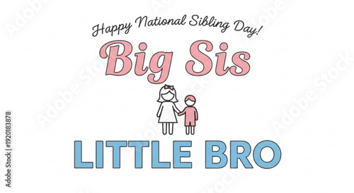 Sibling bond celebration with big sister and little brother on national sibling day