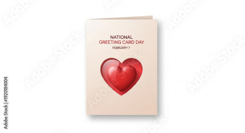 National greeting card day celebration with heartfelt red envelope