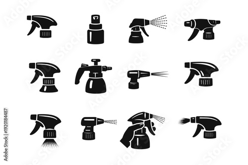 Image nozzle generation spray vector mechanism simple opening icon head press pump