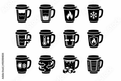 Thermal generation insulated feature protection simple preservation vector image heat retention icon