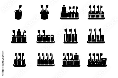 Slot organizer brush form separated generation icon holders design holder image vector